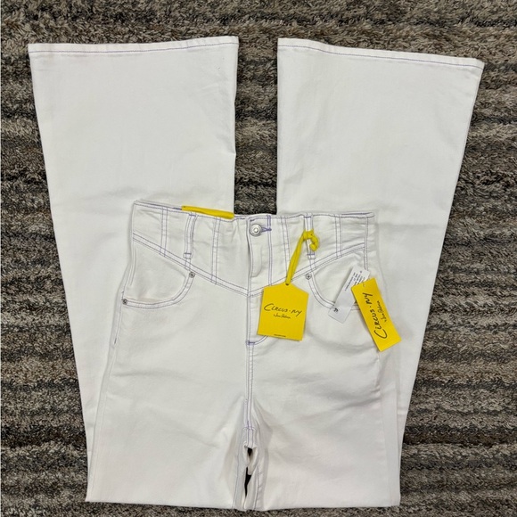 Circus By Sam Edelman Super High Rise Flare Jeans In White Sz 27 NWT | Flared - - Picture 6 of 13